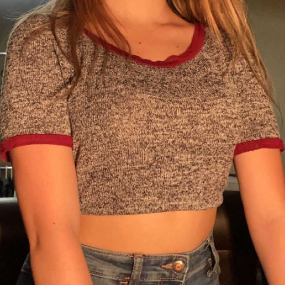 Gray Crop Top